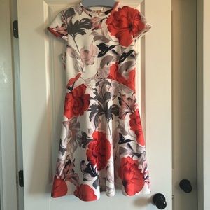 Ivanka Trump fit and flare floral dress cap sleeve